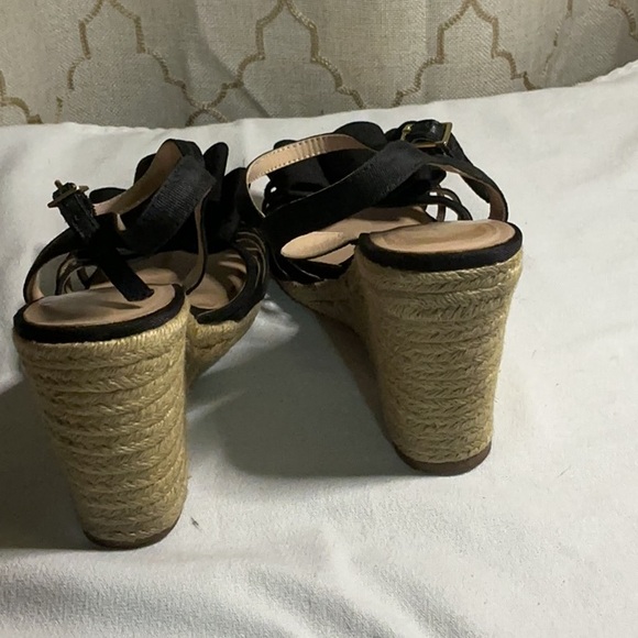 kate spade Black Bow Espadrille Wedge Sandals - Picture 3 of 6